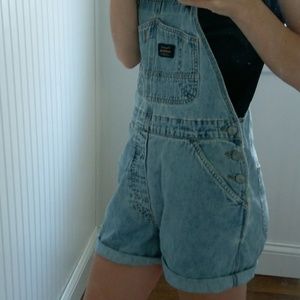 Denim overall cutoffs
